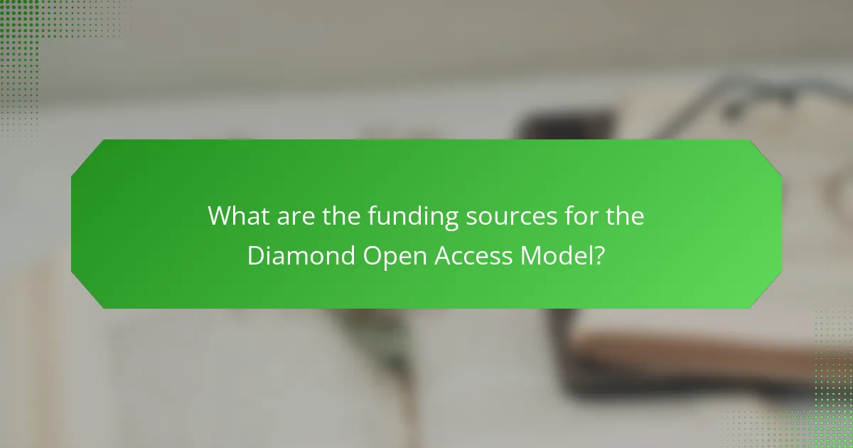 What are the funding sources for the Diamond Open Access Model?