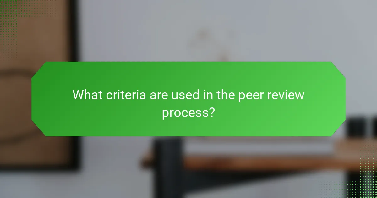 What criteria are used in the peer review process?