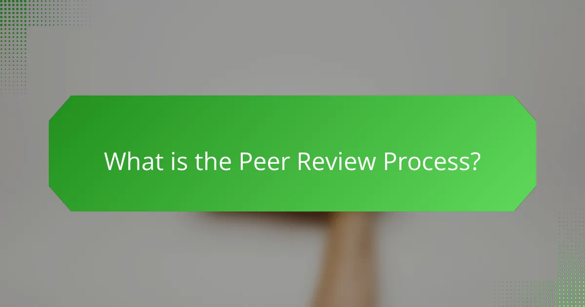 What is the Peer Review Process?