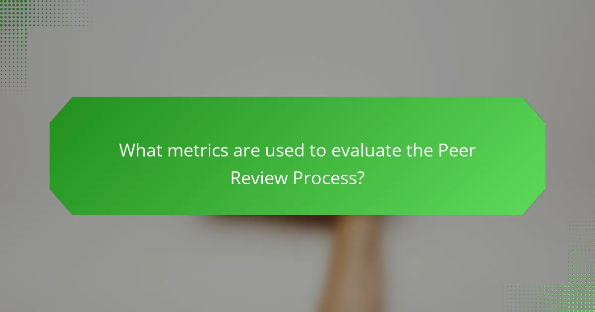 What metrics are used to evaluate the Peer Review Process?